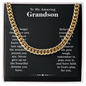 To Our Grandson Necklace From Grandma or Grandpa, Cross Cuban Link Chain, Motivational Graduation, Birthday, Christmas, Wedding Gift, Birthday Gifts From Grandma, Grandson Christmas Gift From Grandfather