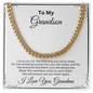 Grandson Necklace From Grandma, Grandson Gifts From Grandparents, To My Grandson Cuban Chain Necklace, To My Grandson Necklace, Necklace For Grandson From Grandpa, Christmas Gift From Grandmother