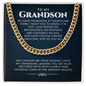 Cuban Link Chain Gift for Grandson, Grandson Necklace Gifts From Grandparents, Birthday Anniversary Jewelry Gifts for Grandson from Grandma or Grandpa, Jewelry Card for Him, Best Birthday, Christmas Gift Idea for Grandson From Grandmother or Grandparents