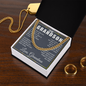 To My Grandson Necklace From Grandma Cuban Chain With Message Card And Gift Box, Grandson Gifts From Grandma, Grandson Birthday, Christmas Gifts From Grandmother Present For Grandson From Grandparents