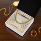 Gifts for Grandson, Grandson Birthday Gifts From Grandma Present For Grandson From Grandmother To My Grandson Necklace From Grandparents Cuban Link Chain with Message Card and Gift Box, Stand Tall Even If You Fall