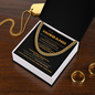 To My Husband Necklace With Message Card, Gifts For Him, Husband & Boyfriend Idea, Anniversary Birthday Christmas Jewelry for Men, Cuban Link Chain for Men, Fathers Day Graduation Gifts for Him Dad Son Grandpa Step Dad Uncle
