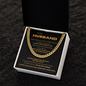 To My Husband Necklace With Message Card, Gifts For Him, Husband & Boyfriend Idea, Anniversary Birthday Christmas Jewelry for Men, Cuban Link Chain for Men, Fathers Day Graduation Gifts for Him Dad Son Grandpa Step Dad Uncle