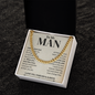 To My Man I Love You Forever & Always, I Believe That God Sent You, Cuban Link Chain Necklace, Gifts For Men, Men Necklace Jewelry For Birthday Christmas Valentines Day, Gifts For Him