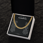 To Our Grandson Necklace From Grandma or Grandpa, Cross Cuban Link Chain, Motivational Graduation, Birthday, Christmas, Wedding Gift, Birthday Gifts From Grandma, Grandson Christmas Gift From Grandfather