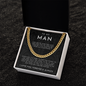 To My Man Necklace, Boyfriend Valentines Day Gift, Mens Cuban Chain Necklace for Fiance, Men Necklaces for Him, Gift For Boyfriend, Husband Gift, Husband Necklace, Boyfriend Jewelry