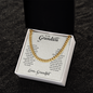 Grandson Birthday Gifts From Grandpa, To My Grandson Necklace From Grandparents, Cuban Link Chain with Message Card and Gift Box, Grandparents to Grandson Gifts, Grandson Christmas Gift Ideas, Birthday Gifts From Grandfather