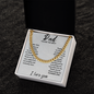 Gifts for Dad From Daughter Son, To My Dad Necklace for Dad Daddy Papa Fathers Day Birthday Present Gift for Step Dad From Daughter Son, Cuban Link Chain Jewelry For Daddy