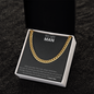 To My Man Necklace, Husband Boyfriend Gift, Anniversary Gift for Husband, for Boyfriend, for Fiancé, Valentine's Day for Him, Birthday Christmas Jewelry for Men, Cuban Link Chain for Men