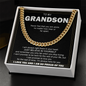 To My Grandson Cuban Chain Necklace, Gift For Grandson, Grandson Gifts From Grandparents, Grandson Gifts From Grandpa, Grandson Birthday Cards For Men, Grandson Christmas Gift From Grandfather, Gifts From Grandma