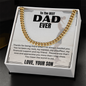 To The Best Dad Ever Necklace Love Your Son, Jewelry For Daddy From Son, Papa Necklace For Fathers Day, Dad Necklace For Men, Necklace Cuban For Dad Father's Day Christmas Birthday, Gifts For Dad