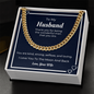 To My Husband, I Love You To The Moon And Back, Cuban Link Chain, Anniversary Gift for Husband, Boyfriend, for Fiancé, Valentine's Day for Him Christmas Wedding Day, Gifts For Him Husband from Wife, Gift for Man, Men's Gift