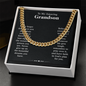To Our Grandson Necklace From Grandma or Grandpa, Cross Cuban Link Chain, Motivational Graduation, Birthday, Christmas, Wedding Gift, Birthday Gifts From Grandma, Grandson Christmas Gift From Grandfather