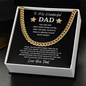 To My Wonderful Dad, First Man I Ever Loved, Cuban Link Chain Gift For Father, Dad, Pops, Daddy, Step Dad, Necklace Cuban For Dad Fathers Day Christmas Birthday, Necklace Gifts For Dad
