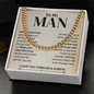 To My Man I Love You Forever & Always, I Believe That God Sent You, Cuban Link Chain Necklace, Gifts For Men, Men Necklace Jewelry For Birthday Christmas Valentines Day, Gifts For Him