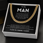 To My Husband Necklace With Message Card, Anniversary Gift for Husband, for Boyfriend, for Fiancé, Valentine's Day for Him, Birthday Christmas Jewelry for Men, Cuban Link Chain for Men, Fathers Day Gifts for Him Dad Son Grandpa Step Dad Uncle