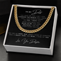 To My Dad Love Your Daughter, Jewelry For Daddy, I Can Conquer The World, Cuban Link Chain Gift For Father From Daughter, Dad, Pops, Daddy, Step Dad, Necklace Cuban For Dad Fathers Day Christmas Birthday