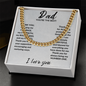 Gifts for Dad From Daughter Son, To My Dad Necklace for Dad Daddy Papa Fathers Day Birthday Present Gift for Step Dad From Daughter Son, Cuban Link Chain Jewelry For Daddy