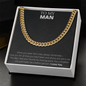 To My Man Necklace, Husband Boyfriend Gift, Anniversary Gift for Husband, for Boyfriend, for Fiancé, Valentine's Day for Him, Birthday Christmas Jewelry for Men, Cuban Link Chain for Men