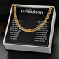 Grandson Necklace From Grandparents, To My Grandson Cuban Link Chain, Grandson Gifts From Grandma or Grandpa, Nana And Grandson Gifts, Graduation Gifts For Grandson, Jewelry Card for Him, Best Birthday, Christmas Gift Idea for Grandson
