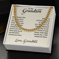 To My Grandson Necklace, Gifts From Grandma, Cuban Link Chain, Jewelry Card for Him, Best Birthday, Christmas Gift Idea for Grandson, Necklace For Grandson From Grandparents, Christmas Gift From Grandmother