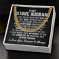 To My Future Husband Necklace With Message Card, Love Your Wife, Christmas Anniversary Birthday Jewelry for Dad Son Brother Boyfriend Husband, Romantic Gift, Unique Husband Gifts