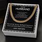 Dear Husband Love Your Wife, Thank you for being my husband, Cuban Link Chain, Anniversary Gift for Husband, Boyfriend, for Fiancé, Valentine's Day for Him Christmas Wedding Day, Chain For Him Husband from Wife