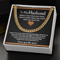 To Husband Cuban Link Chain Necklace With I Love You More Message Card, Meaningful Gift for Him, Romantic Gift for Boyfriend, I Love My Husband, Unique Husband Gifts, Gift For Husband Birthday Christmas Wedding Day, Chain For Him Husband from Wife