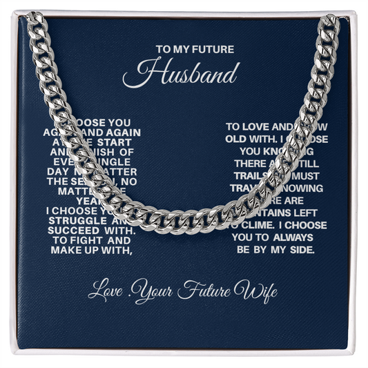 To My Future Husband Necklace With Message Card, Husband Gift From Wife, Necklace For Husband, Romantic Gift, Unique Husband Gifts, Gift For Husband Birthday Christmas Wedding Day, Anniversary Cuban Link Chain Gifts Ideas