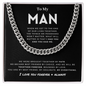 To My Husband Necklace With Message Card, Anniversary Gift for Husband, for Boyfriend, for Fiancé, Valentine's Day for Him, Birthday Christmas Jewelry for Men, Cuban Link Chain for Men, Fathers Day Gifts for Him Dad Son Grandpa Step Dad Uncle