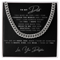 To My Dad Love Your Daughter, Jewelry For Daddy, I Can Conquer The World, Cuban Link Chain Gift For Father From Daughter, Dad, Pops, Daddy, Step Dad, Necklace Cuban For Dad Fathers Day Christmas Birthday
