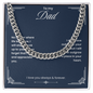 To My Dad I Love You Always & Forever, Cuban Link Chain Gift For Father From Daughter Or Son, Dad, Pops, Daddy, Step Dad, Necklace Cuban For Dad Fathers Day Christmas Birthday