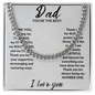 Gifts for Dad From Daughter Son, To My Dad Necklace for Dad Daddy Papa Fathers Day Birthday Present Gift for Step Dad From Daughter Son, Cuban Link Chain Jewelry For Daddy