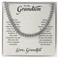 Grandson Birthday Gifts From Grandpa, To My Grandson Necklace From Grandparents, Cuban Link Chain with Message Card and Gift Box, Grandparents to Grandson Gifts, Grandson Christmas Gift Ideas, Birthday Gifts From Grandfather