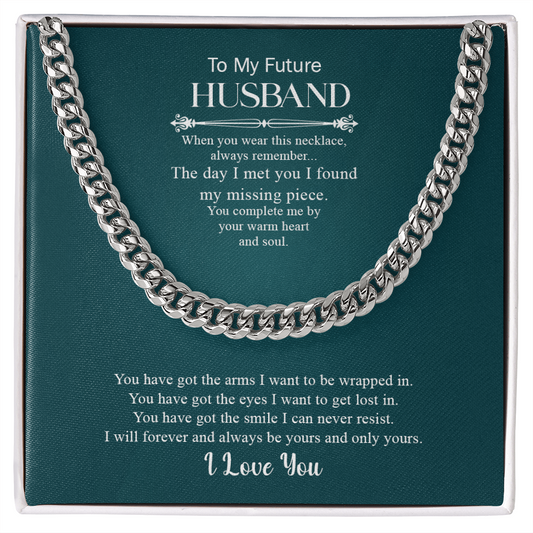 To My Future Husband Necklace With Message Card, Love Your Wife, Christmas Anniversary Birthday Jewelry for Dad Son Brother Boyfriend Husband, Romantic Gift, Unique Husband Gifts