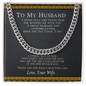 To My Husband Love Your Wife, Husband Necklace from Wife, Necklace for Boyfriend, Mens Cuban Chain Necklace for Fiance, Men Necklaces for Him, Gifts for Men, Birthday Gifts for Boyfriend Husband, Jewelry For Birthday Christmas Valentines Day