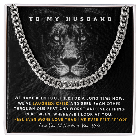 To My Husband Love You Til The End, Love Your Wife, To My Man Necklace, Husband Boyfriend Gift, Anniversary Gift for Husband, Gifts for Men, Birthday Gifts for Boyfriend Husband, Fathers Day Gifts for Him Dad Son Grandpa