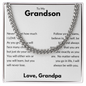 To My Grandson Cuban Chain Necklace, Gift For Grandson, Grandson Gifts From Grandparents, Grandson Gifts From Grandpa, Grandson Birthday Cards For Men, Grandson Christmas Gift From Grandfather