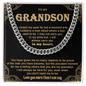 To My Grandson Necklace Birthday Gifts From Grandma Present For Grandson From Grandmother Grandparents Cuban Link Chain with Message Card and Gift Box, Gift From Grandpa To Grandson, Inspirational Pendant Christmas Gift Ideas, Love You More That I Can Say