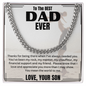 To The Best Dad Ever Necklace Love Your Son, Jewelry For Daddy From Son, Papa Necklace For Fathers Day, Dad Necklace For Men, Necklace Cuban For Dad Father's Day Christmas Birthday, Gifts For Dad