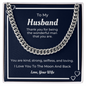 To My Husband, I Love You To The Moon And Back, Cuban Link Chain, Anniversary Gift for Husband, Boyfriend, for Fiancé, Valentine's Day for Him Christmas Wedding Day, Gifts For Him Husband from Wife, Gift for Man, Men's Gift