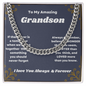 Thoughtful and Unique Gifts for Your Grandson from Grandma Cuban Chain With Message Card And Gift Box, Grandson Gifts From Grandma, Grandson Birthday, Christmas Gifts From Grandmother Present For Grandson From Grandparents