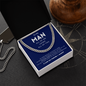 To My Man All Of Me Loves All Of You, I Love You Forever + Always, Better Person, Cuban Link Chain, Anniversary Gift for Husband, Boyfriend, for Fiancé, Valentine's Day for Him Christmas Wedding Day, Chain For Him Husband from Wife