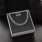 To My Man Necklace, Husband Boyfriend Gift, Anniversary Gift for Husband, for Boyfriend, for Fiancé, Valentine's Day for Him, Birthday Christmas Jewelry for Men, Cuban Link Chain for Men