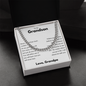 To My Grandson Cuban Chain Necklace, Gift For Grandson, Grandson Gifts From Grandparents, Grandson Gifts From Grandpa, Grandson Birthday Cards For Men, Grandson Christmas Gift From Grandfather