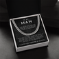 To My Man Necklace, Boyfriend Valentines Day Gift, Mens Cuban Chain Necklace for Fiance, Men Necklaces for Him, Gift For Boyfriend, Husband Gift, Husband Necklace, Boyfriend Jewelry