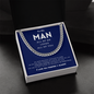 To My Man All Of Me Loves All Of You, I Love You Forever + Always, Better Person, Cuban Link Chain, Anniversary Gift for Husband, Boyfriend, for Fiancé, Valentine's Day for Him Christmas Wedding Day, Chain For Him Husband from Wife