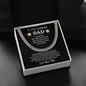 To My Wonderful Dad, First Man I Ever Loved, Cuban Link Chain Gift For Father, Dad, Pops, Daddy, Step Dad, Necklace Cuban For Dad Fathers Day Christmas Birthday, Necklace Gifts For Dad