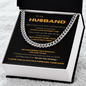 To My Husband Necklace With Message Card, Gifts For Him, Husband & Boyfriend Idea, Anniversary Birthday Christmas Jewelry for Men, Cuban Link Chain for Men, Fathers Day Graduation Gifts for Him Dad Son Grandpa Step Dad Uncle