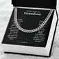 To Our Grandson Necklace From Grandma or Grandpa, Cross Cuban Link Chain, Motivational Graduation, Birthday, Christmas, Wedding Gift, Birthday Gifts From Grandma, Grandson Christmas Gift From Grandfather